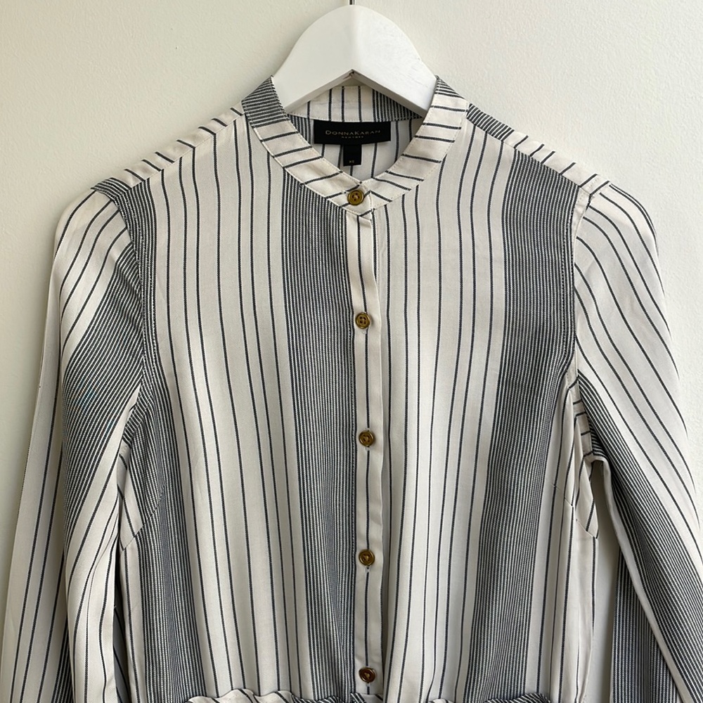 Donna Karan Blue Stripe Dress. Size XS.